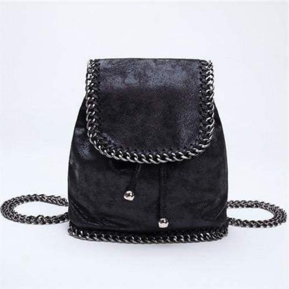 Black Mini Chain Backpack (Never worn)
